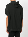 skeleton print shortsleeved hoodie