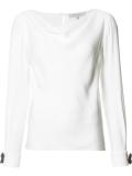 flower cuff boatneck blouse