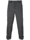cuffed check trousers
