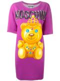 bear print T-shirt dress