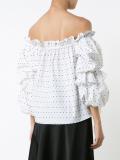polka dots off-shoulders blouse