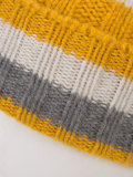 cashmere striped beanie 