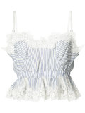 striped lace crop top