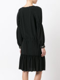 pleated trim flared dress 