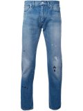splattered slim fit jeans