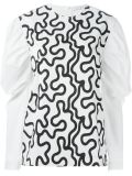 'Squiggle Print Exaggerated Sleeve'罩衫