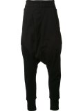 drop-crotch track pants