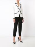double-breasted contrast blazer