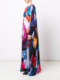 brush print shift dress