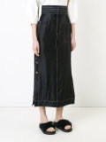 contrast stitch maxi skirt 