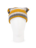 cashmere striped beanie 