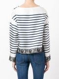 lace trim striped top