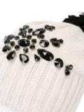 embellished pompom beanie