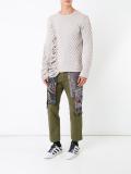 frayed textured knit jumper