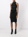 zipped detailing fitted dress
