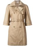 cropped sleeve trench coat