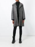 checked oversized coat