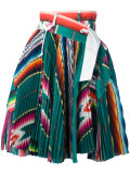 Mexican stripe pleated skirt