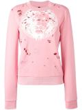 distressed logo sweatshirt 