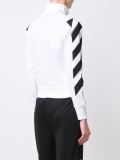 striped sleeve zip cardigan