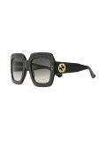 oversize crystal square sunglasses