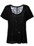 scoop neck destroyed T-shirt