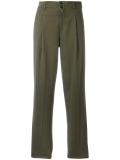 pleat detailing straight trousers