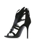 feather embellished sandals 