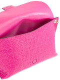 embossed logo shoulder bag