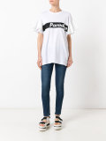 frill detail striped T-shirt