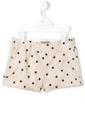 polka dot flocked trousers