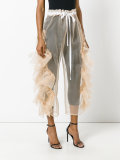 ruffled seam overlay trousers