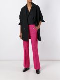 front pleat flared trousers