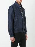 striped trim lightweight jacket