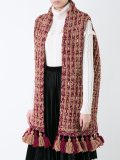 pompom poncho scarf