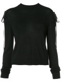 ribbon-tie knitted top