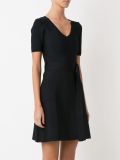 v-neck flared dress