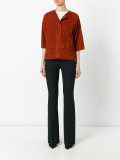 concealed fastening cropped jacket