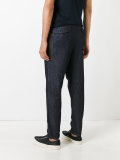denim tapered trousers