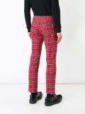 plaid slim fit trousers