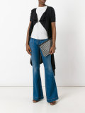 geometric print zipped clutch