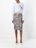 floral jacquard pencil skirt