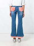 fluffy flared hem jeans