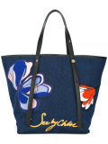 magnolia embroidered tote