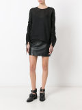 drawstring sleeves sheer blouse