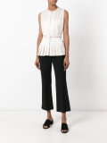 pleated trim zip up top 