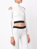 cropped cutout turtleneck sweatshirt