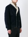 ribbed double breasted bomber jacket