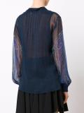 paisley print semi sheer blouse