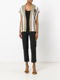 short sleeve stripe cardigan
